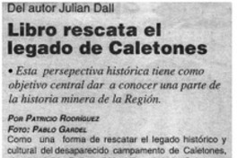Libro descata el legado de caletones