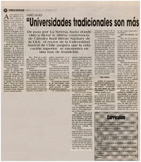 Universidades tradicionales son más burocráticas : [entrevistas]