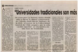 Universidades tradicionales son más burocráticas : [entrevistas]