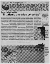 El turismo une a las personas".