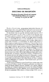 Discurso de recepción