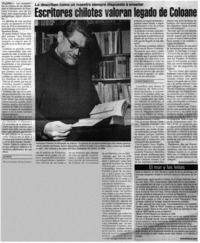 Escritores chilotes valoran legado de Coloane