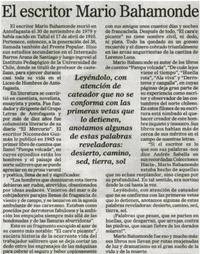 El escritor Mario Bahamonde