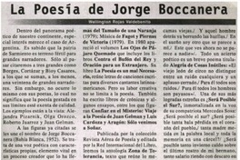 La poesía de Jorge Boccanera