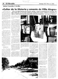 "Cultor de la historia y amante de Villa Alegre"