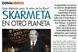 Gran distinción para "el señor de los libros" Skarmeta en otro Planeta
