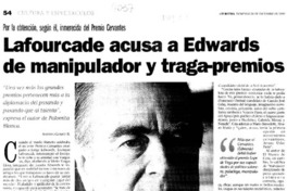 Lafourcade acusa a Edwards de manipulador y traga-premios