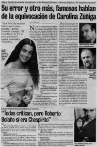 Su error y otro más, famosos hablan de la equivocación de Carolina Zuñiga : [entrevistas]