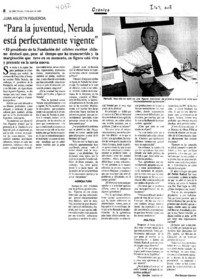 "Para la juventud, Neruda está perfectamente vigente": [entrevista]