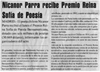 Nicanor Parra recibe Premio Reina Sofía de poesía