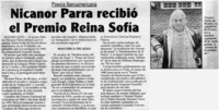 Nicanor Parra recibió el Premio Reina Sofía