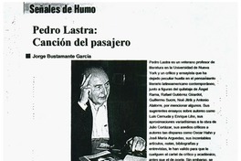Pedro Lastra: Canción del pasajero
