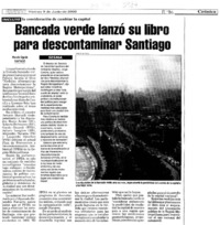 Bancada verde lanzó su libro para descontaminar Santiago