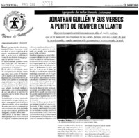 Jonathan Guillén y sus versos a punto de romper en llanto