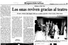 Los onas reviven gracias al teatro.