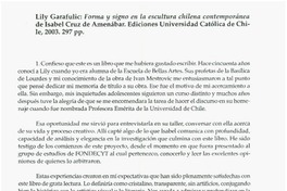 Lily Garafulic, forma y signo en la escultura chilena contemporánea