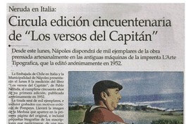 Circula edición cincuentenaria de "Los versos del Capitán"