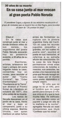 En su casa junto al mar evocan al gran poeta Pablo Neruda