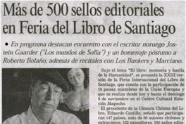 Más de 500 sellos editoriales en Feria del Libro de Santiago