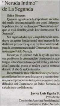 "Neruda Intimo" de La Segunda