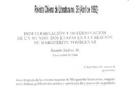 Indeterminación y determinación de un mundo