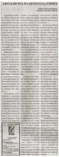 Arnaldo Palma Quintana : Ciprés