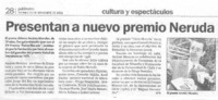 Presentan a nuevo premio Neruda