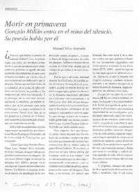 Gonzalo Millán entra en el reino del silencio