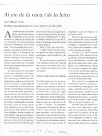 Al pie de la vaca de la letra