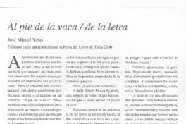 Al pie de la vaca de la letra