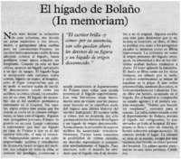 El hígado de Bolaño (In memorian)