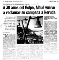 A 30 años del golpe, Alhué vuelve a reclamar su campana a Neruda