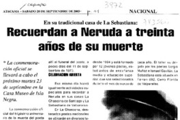 Recuerdan a Neruda a treinta años de su muerte