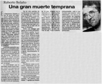 Una gran muerte temprana.