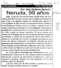 Neruda, 99 años