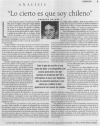"Lo cierto es que soy chileno".