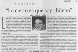 "Lo cierto es que soy chileno".