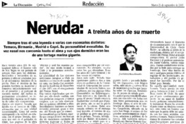 Neruda, a treinta años de su muerte