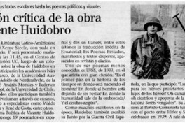 Publican edición crítica de la obra poética de Vicente Huidobro