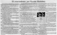 El creacionismo, por Vicente Huidobro.