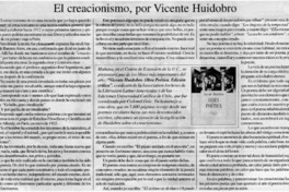 El creacionismo, por Vicente Huidobro.