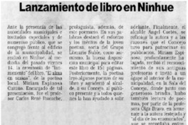 Lanzamiento de libro en Ninhue.