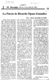 La poesía de Ricardo Opazo González