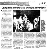Compañía universitaria anticipa aniversario