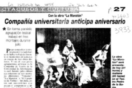 Compañía universitaria anticipa aniversario