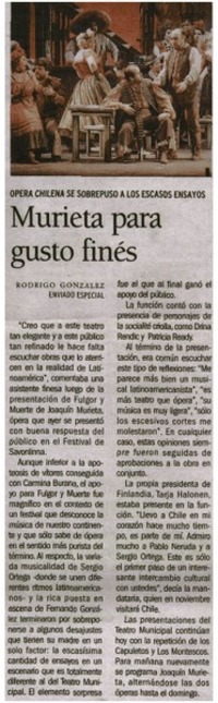 Murieta para gusto finés