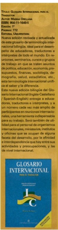 Glosario Internacional para el traductor