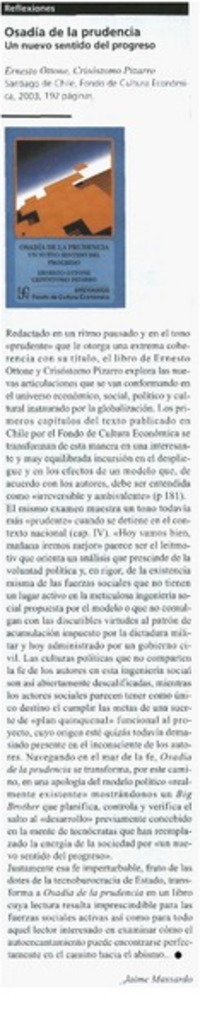 Osadía de la prudencia : un nuevo sentido del progreso