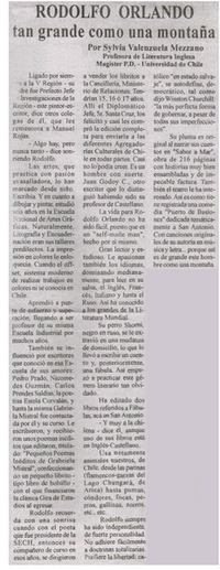 Rodolfo Orlando tan grande como una montaña