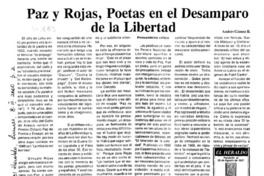 Paz y Rojas, poetas en el desamparo de la libertad